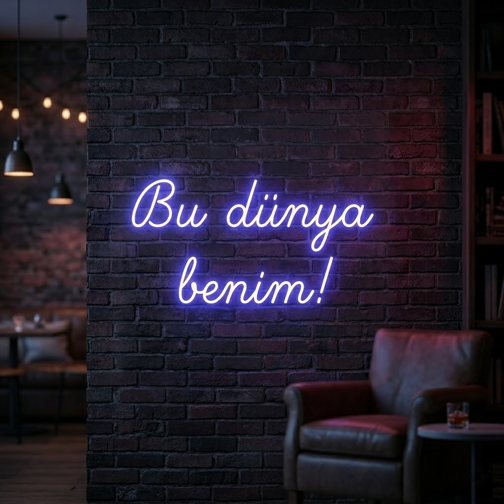 Bu Dünya Benim! Yazılı Türkçe Neon LED Tabela
