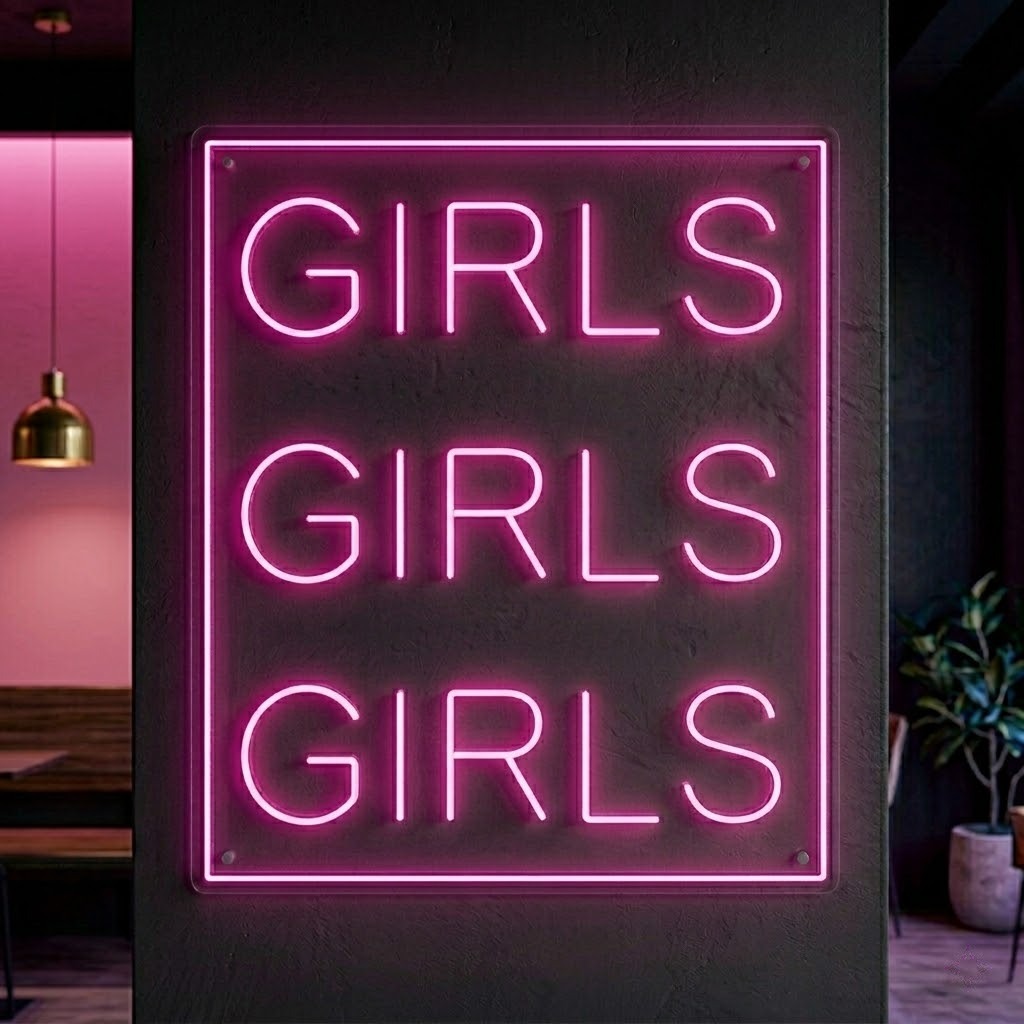 Girls Girls Girls Yazılı Premium Neon LED Tabela - Güzellik Salonu Dekoru