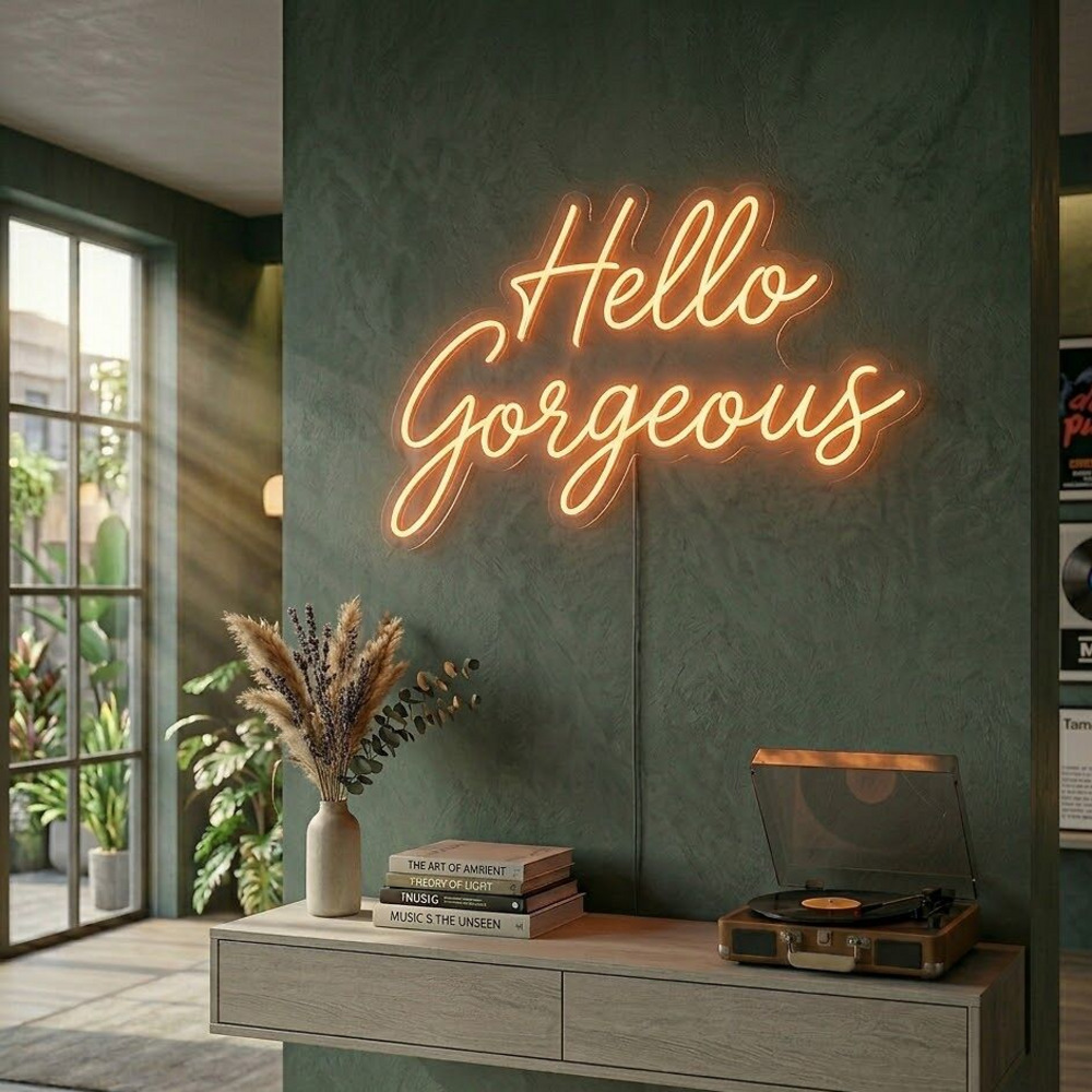 Hello Gorgeous Neon LED Tabela