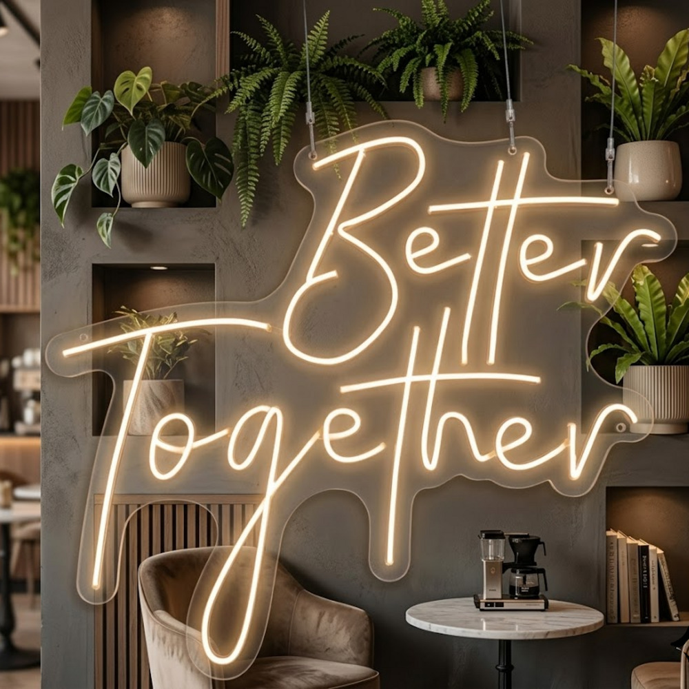 Buz Mavisi Better Together Neon LED Tabela - Modern Dekor