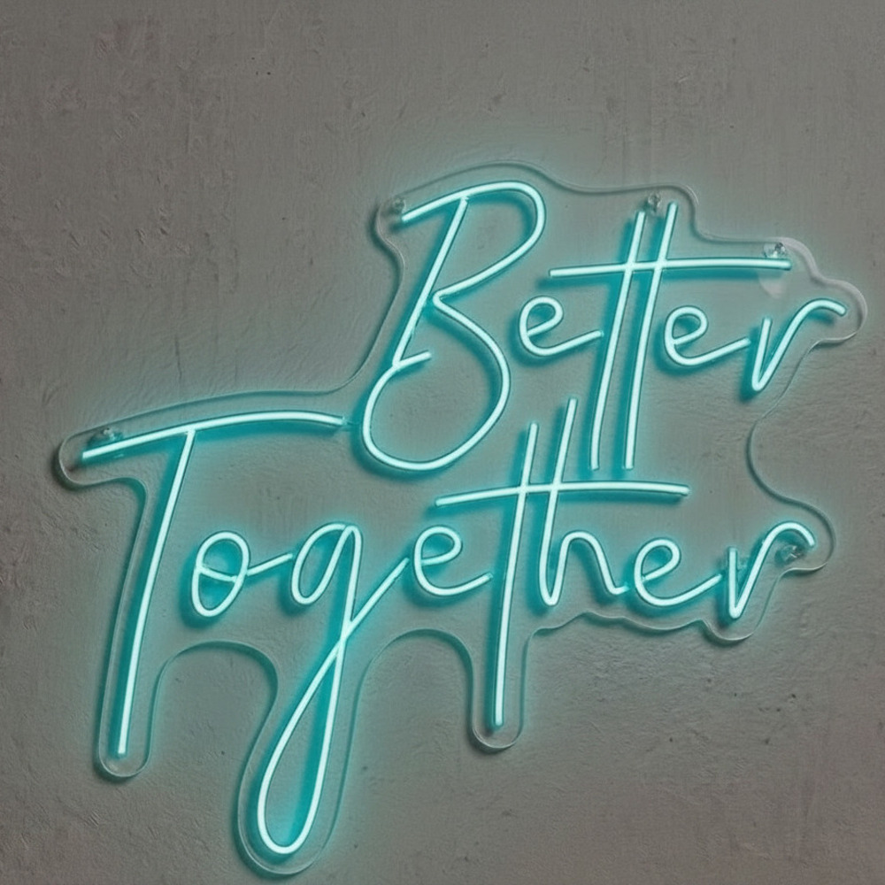 Buz Mavisi Better Together Neon LED Tabela - Modern Dekor
