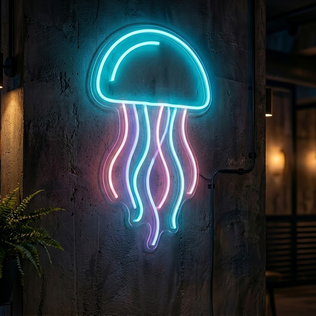 Deniz Anası Figürlü Neon LED Tabela