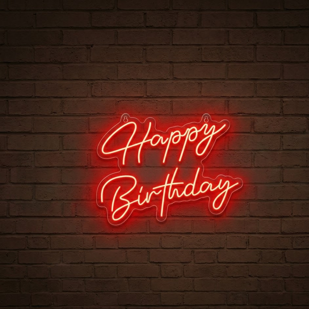 Happy Birthday Neon LED Tabela - Doğum Günü Partisi Dekoru