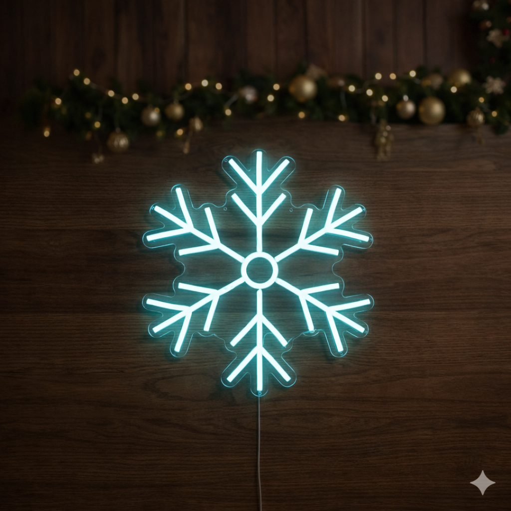 Kar Tanesi Neon Led Tabela